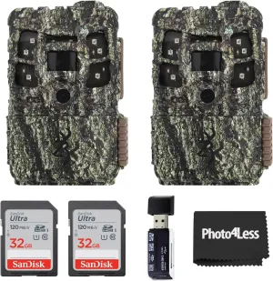 Browning Trail Camera Defender Pro Scout Max Cellular Trail Camera, AT&T and Verizon 2 Pack, Bundle with 2X 32GB SDHC Memory Card, Hi-Speed SD USB Card Reader