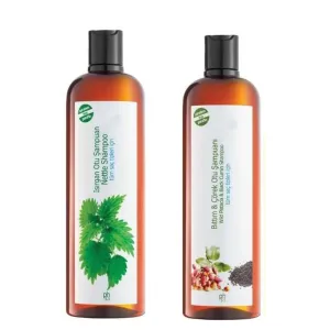 Bıttım & Black Cumin Seed - Nettle Shampoo Set (2 pcs) - Natural Care Against Hair Loss Anti-Dandruff & Nourishing Sulfate & Paraben Free, Herbal Content, 100% Made in Turkey