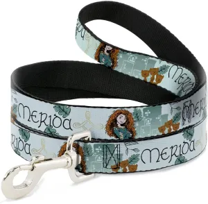 Buckle-Down Dog Leash Brave Merida Castle and Three Bear Brothers Pose with Script 4 Feet Long 0.5 Inch Wide