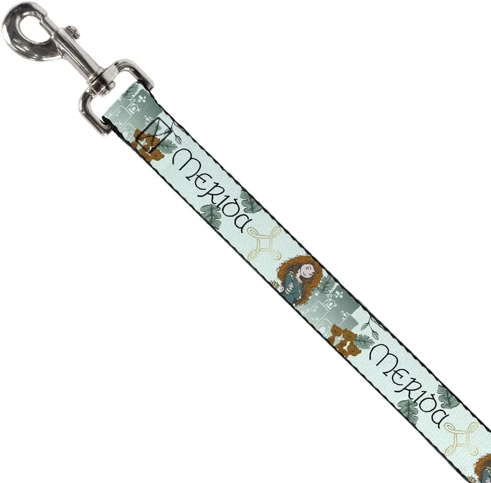 Buckle-Down Dog Leash Brave Merida Castle and Three Bear Brothers Pose with Script 4 Feet Long 0.5 Inch Wide