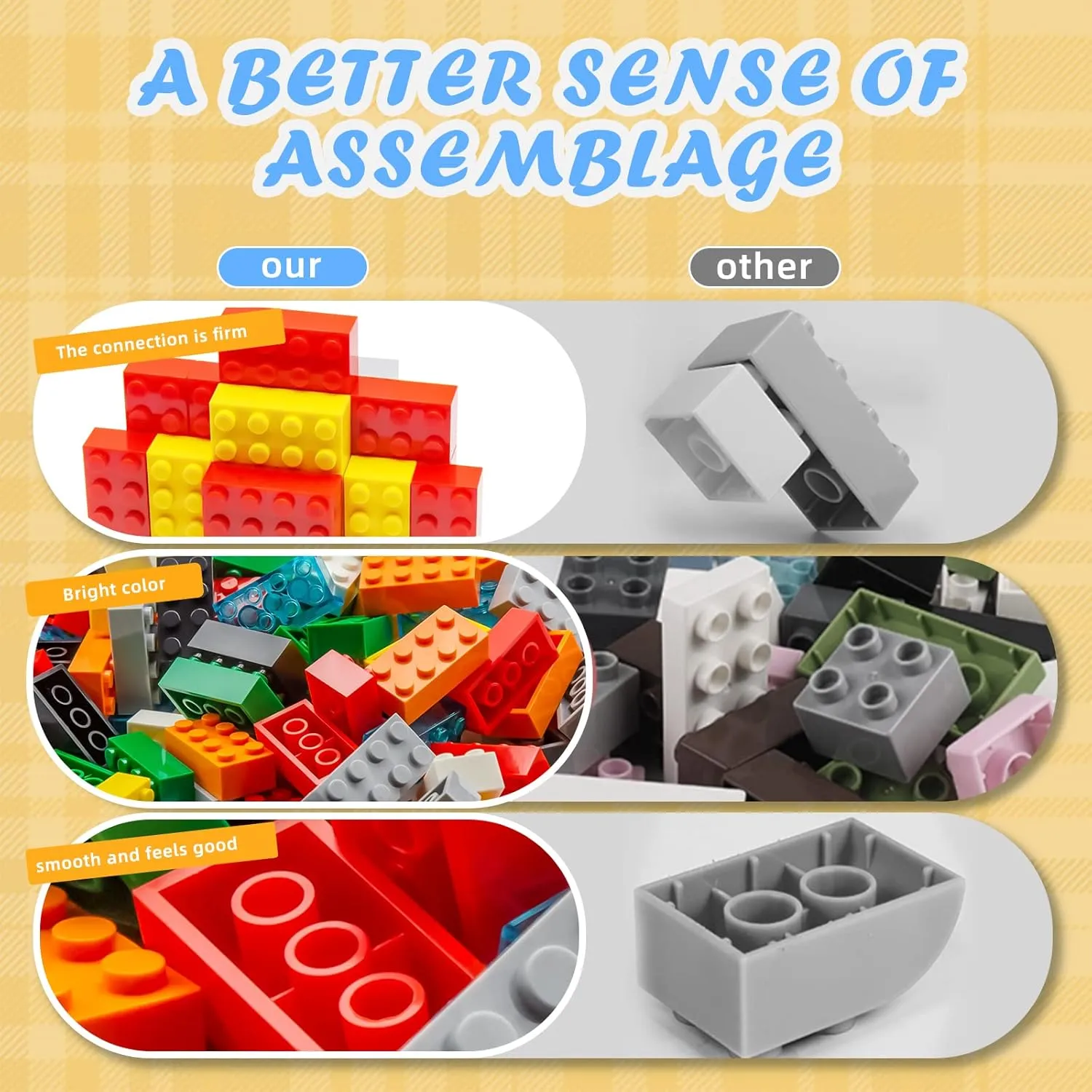 Building Bricks 320 Pieces, Medium Lavender Bricks Bulk Kit, Basic Parts Accessories, Classic Creative Building Blocks Set, Compatible