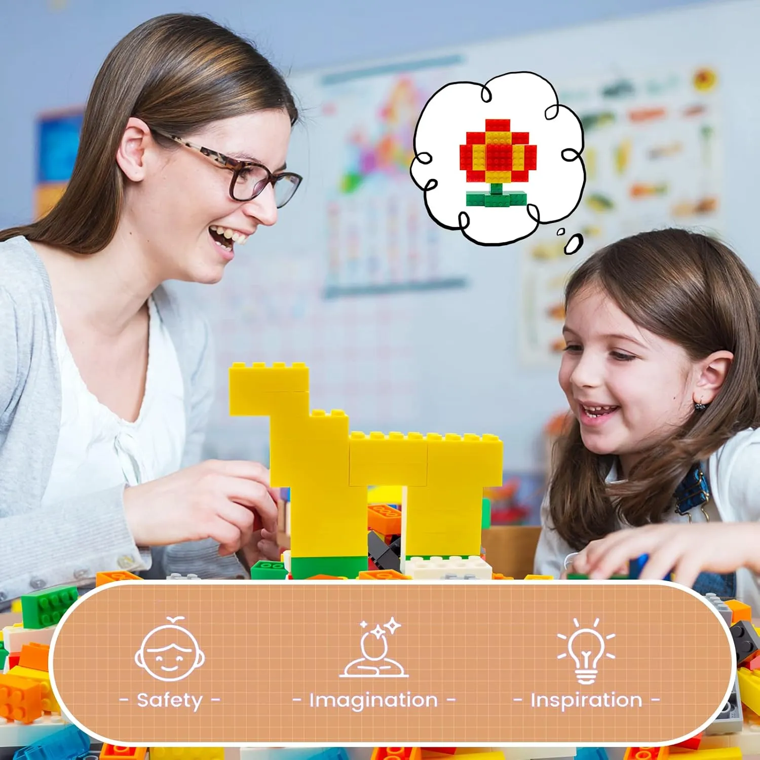 Building Bricks 320 Pieces, Medium Lavender Bricks Bulk Kit, Basic Parts Accessories, Classic Creative Building Blocks Set, Compatible