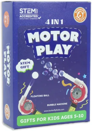 Butterfly Edufields 4in1 Motor Play Science Kit | Best Birthday Return Gifts for Kids Ages 5 6 7 8 9 10 11 12 | STEM Toy | Reusable & Safe | Birthday Gift for Kids Ages 5 