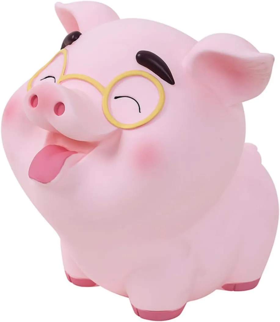 Cabilock Cute Pig Molding Piggy Bank Vinyl Coin Piggy Bank for Home Decor Creative Savings Pot Winking Pig Present for Room