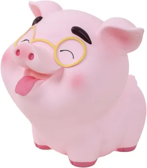 Cabilock Cute Pig Molding Piggy Bank Vinyl Coin Piggy Bank for Home Decor Creative Savings Pot Winking Pig Present for Room