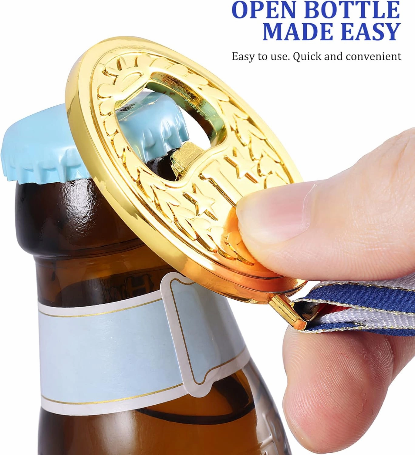 Cabilock 6pcs Gold Medal Beer Opener Creative Sports Meeting Competition NO. 1 Bottle Opener Wine Beer Accessories