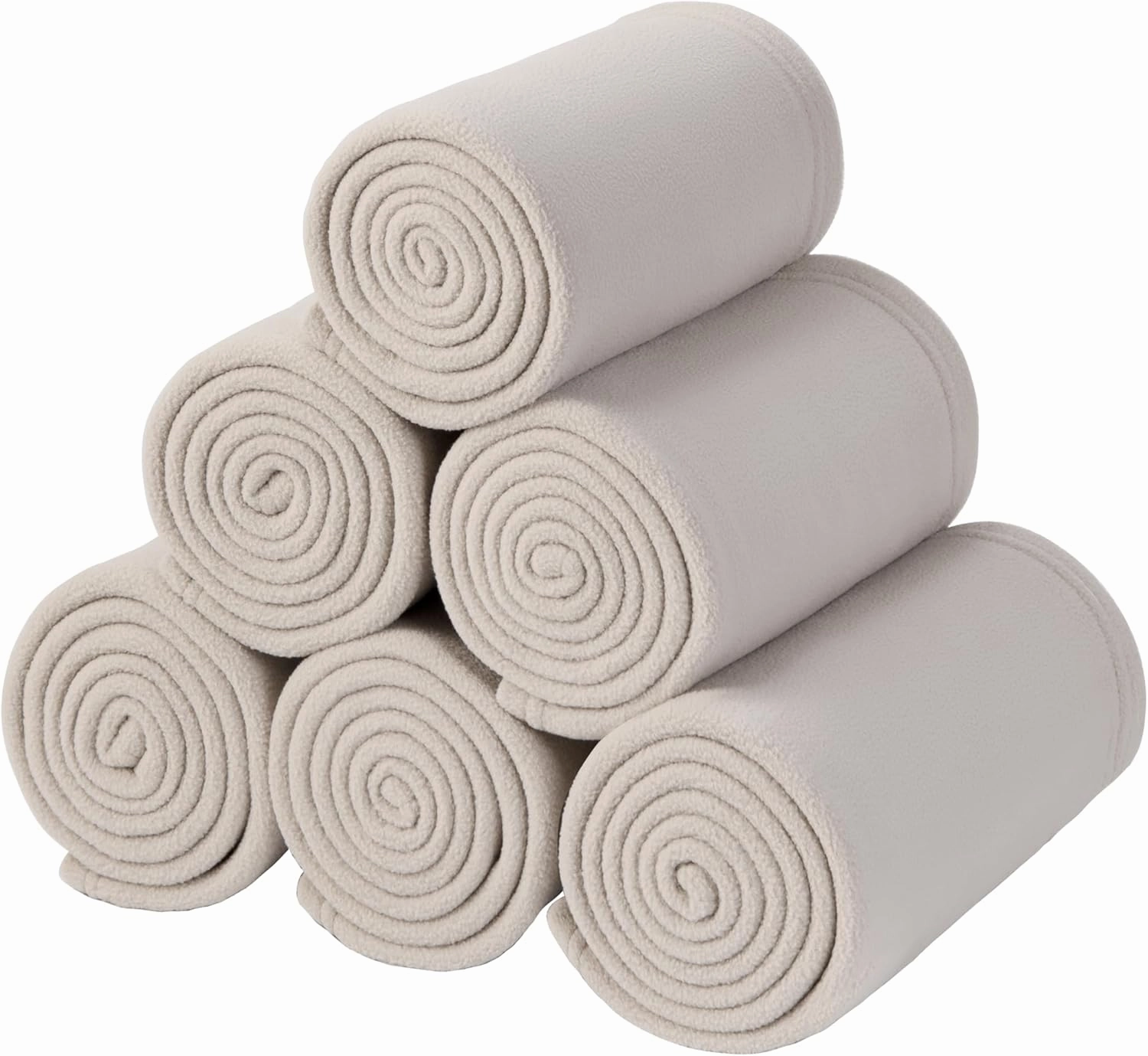 CAI TENG Fleece Throw Blankets 6 Pack Linen Bulk Blankets 50 x 60 inch Lightweight Warm Soft Travel Blanket Comfort Blanket for Bed Couch Pet-Friendly Clearance