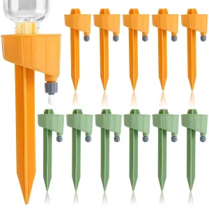 Caliee 12pcs Self Watering Planter Insert Outdoor Plant Watering Devices Reusable Plant Self Watering Spikes Automatic Plant Waterer Indoor with Adjustable Vavle Switch