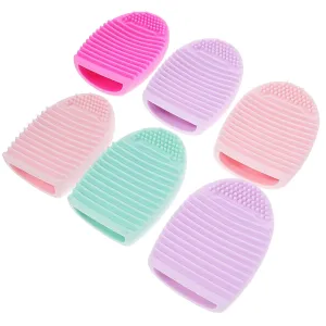 CANIGHT Egg Shape Silicone Makeup Brush Cleaner Sponge 6pcs Beauty Tool Cleaning Mat for Brushes