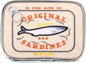 Canned Sardines Makeup Bag, Cute Small Sardines Fish Tin Pouch, Creative Cosmetic Organizer Bag, Funny Gift For Women Best Friends Sister Teen Girls BEIGE