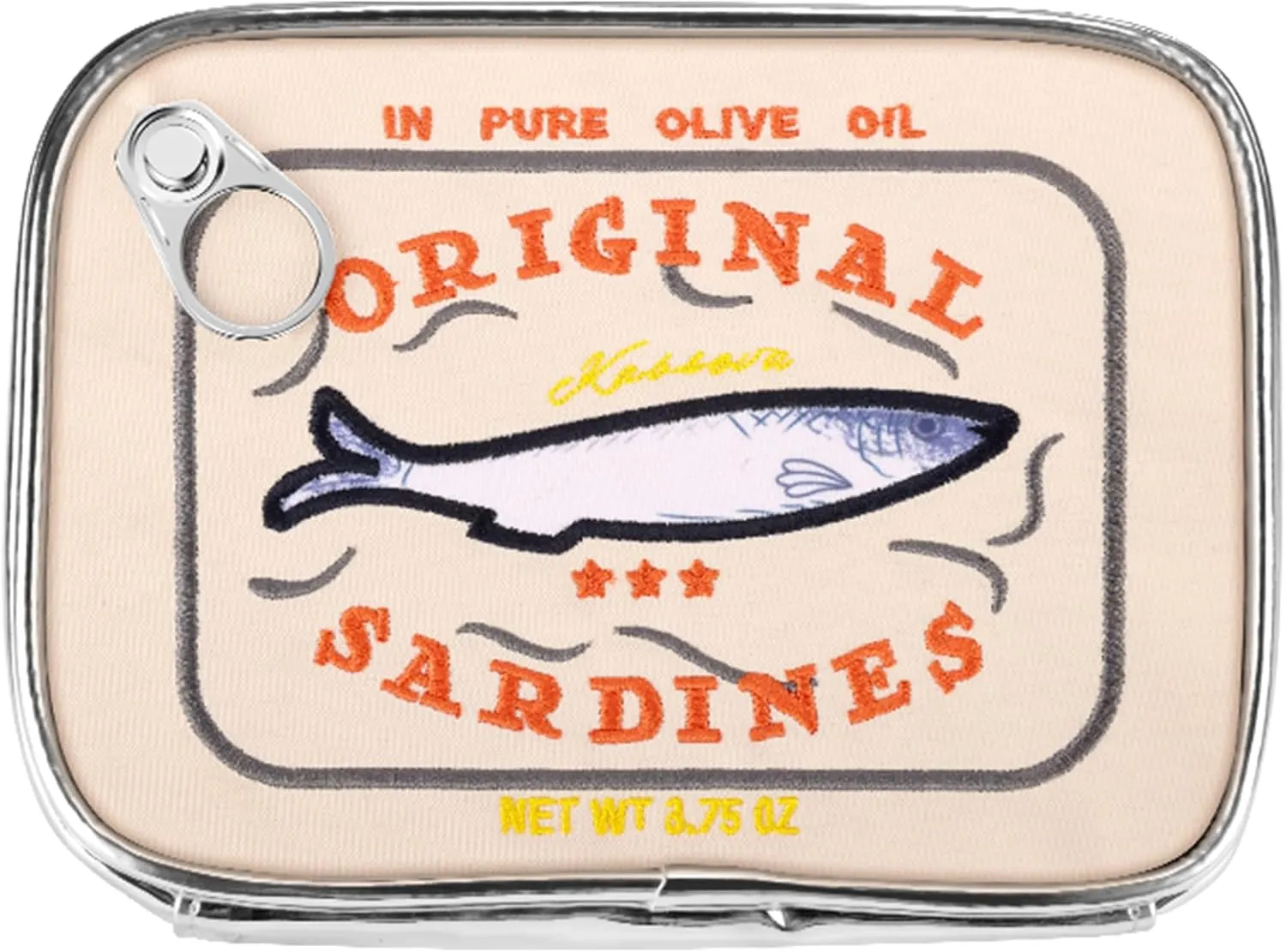 Canned Sardines Makeup Bag, Cute Small Sardines Fish Tin Pouch, Creative Cosmetic Organizer Bag, Funny Gift For Women Best Friends Sister Teen Girls BEIGE