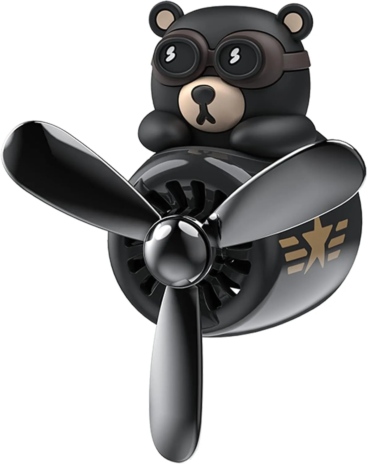 Car air freshener, aromatherapy decoration car parts, lovely car diffuser rotating propeller air outlet freshener creative car perfume decoration cool car parts (Hako Bear, bear)