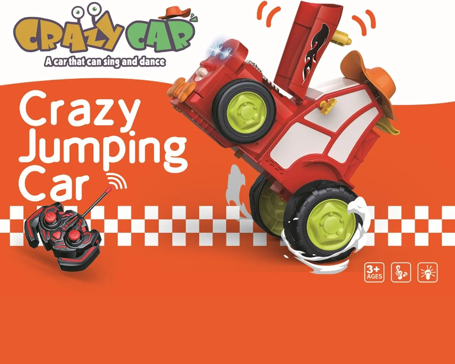 Car, Crazy Jumping Car Dancing Car with Music Lights Christmas Birthday Gift for
