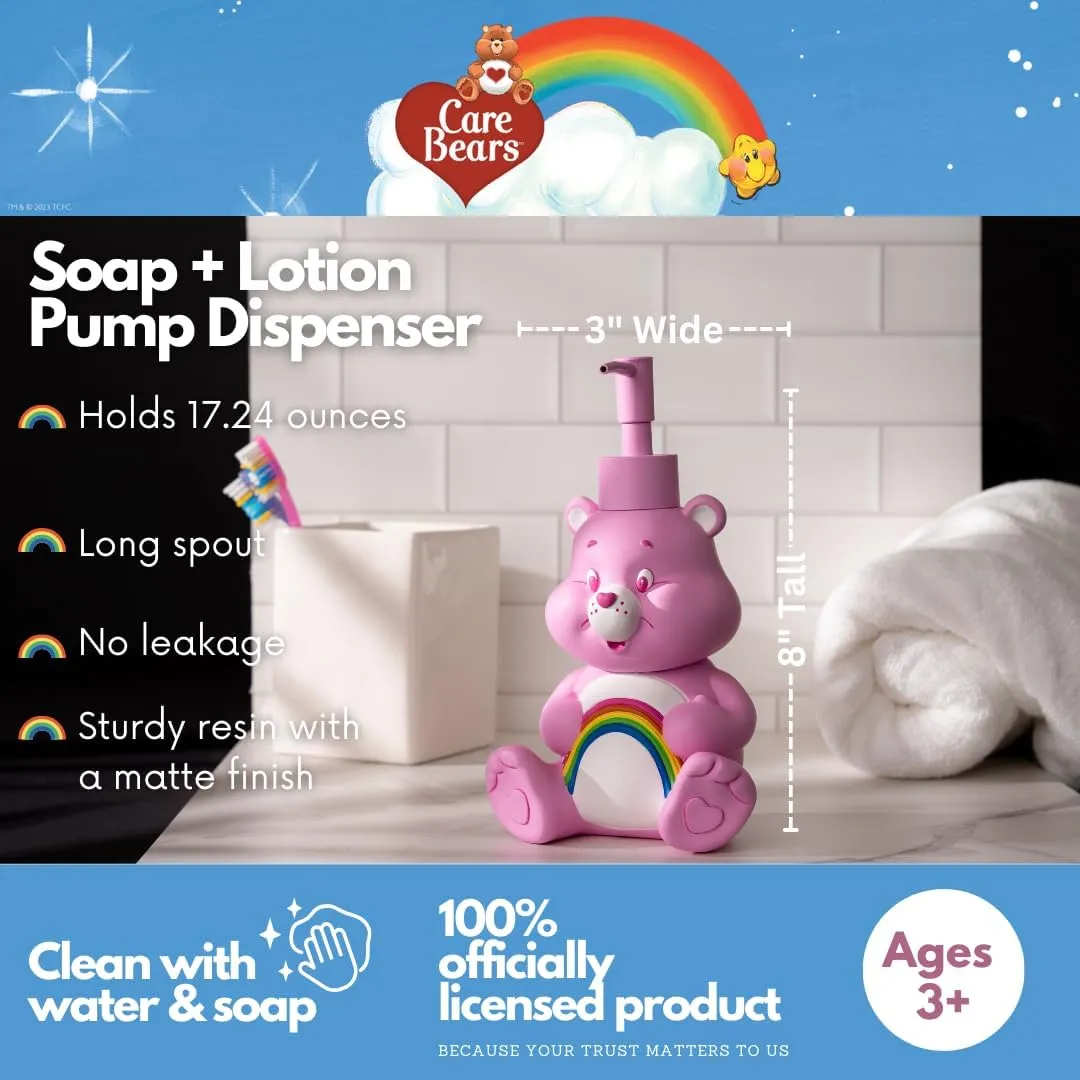 Care Bears Cheer Bear Soap/Lotion/Hand Sanitizer Resin Pump Dispenser, 10.36 Ounces, (Officially Licensed Product) by Franco Collectibles