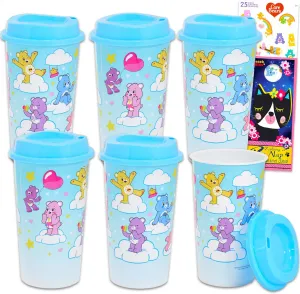 Care Bears Travel Cup Set - Bundle with 6 Tumblers with Lids Plus Stickers and More | Travel Mug Party Favors for Girls, Teens, Adults