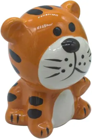 Cartoon Tiger Shaped Piggy Bank Ceramic Coin Storage Box for Creative Adornment for Home Office Decor Money Box for Saving Pocket Money