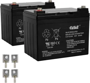 Casil 12V 33Ah Replacement Battery Compatible with Chauffer Mobility Viva MWD Power Chair Cirrus Plus HD Power Wheelchair ClubRunner Caddie Golf Cart Clubrunner Dynamis Kangaroo PowaKaddy 2 Pack