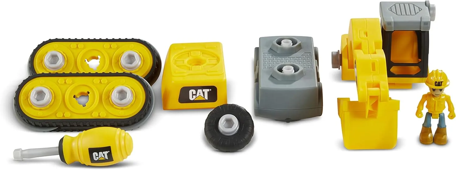 CAT Construction Toys, Construction Junior Crew, Build Your Own Excavator Building Toy, Ages 3 and up