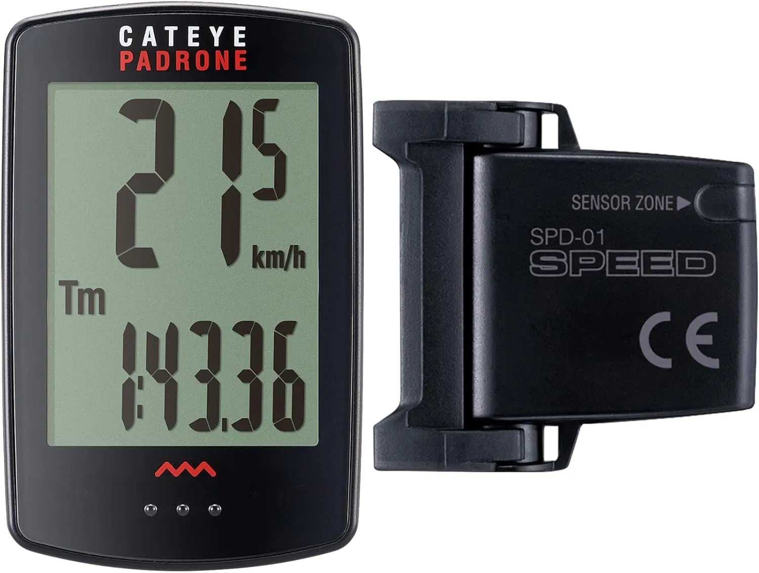CATEYE Padrone Wireless Bike Computer – Oversized Display Cyclocomputer, Wireless Speedometer & Odometer, FlexTight™ Mount, Auto Start/Stop, Programmable Odometer