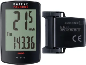 CATEYE Padrone Wireless Bike Computer – Oversized Display Cyclocomputer, Wireless Speedometer & Odometer, FlexTight™ Mount, Auto Start/Stop, Programmable Odometer