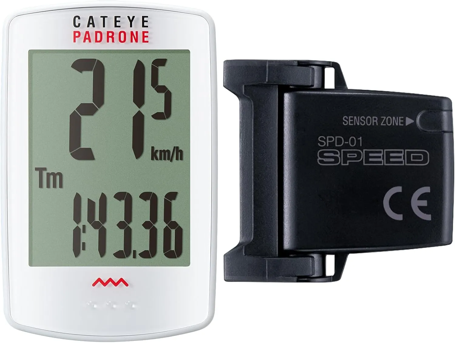 CATEYE Padrone Wireless Bike Computer – Oversized Display Cyclocomputer, Wireless Speedometer & Odometer, FlexTight™ Mount, Auto Start/Stop, Programmable Odometer