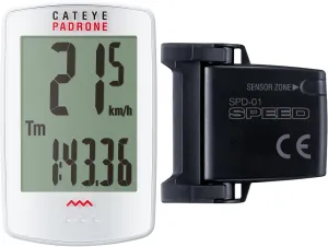 CATEYE Padrone Wireless Bike Computer – Oversized Display Cyclocomputer, Wireless Speedometer & Odometer, FlexTight™ Mount, Auto Start/Stop, Programmable Odometer