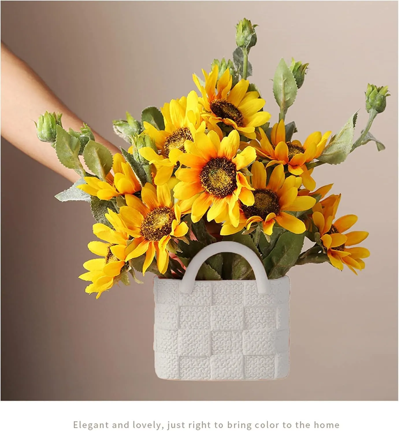 Ceramic Vase, Small Modern Flower Vase for Home Decor, Handbag Collection Creative Ceramic Floral Vases for Centerpieces, Flower Arrangement Decoration Shooting Props (A)