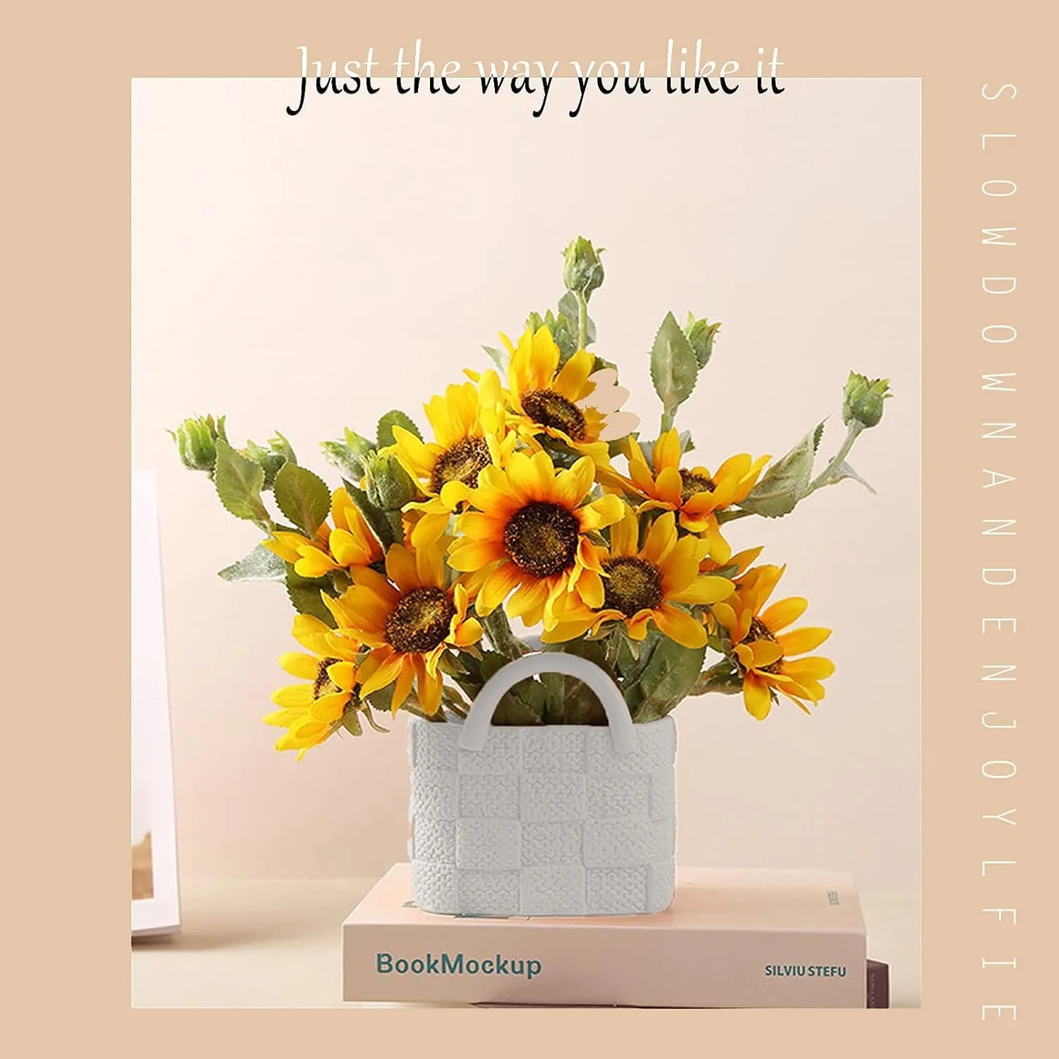 Ceramic Vase, Small Modern Flower Vase for Home Decor, Handbag Collection Creative Ceramic Floral Vases for Centerpieces, Flower Arrangement Decoration Shooting Props (A)