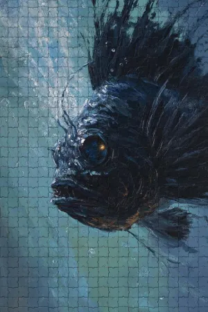 Challenging and Mysterious Jigsaw Game Featuring Deep Sea Anglerfish 500 Piece Puzzle for Adults and Marine Life Enthusiasts Wall Decor and Family Fun Gift