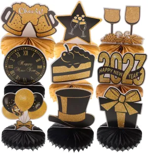 CHILDWEET Honeycomb Centerpieces Fane Year Themed Desktop Decorations for Party Table Topper