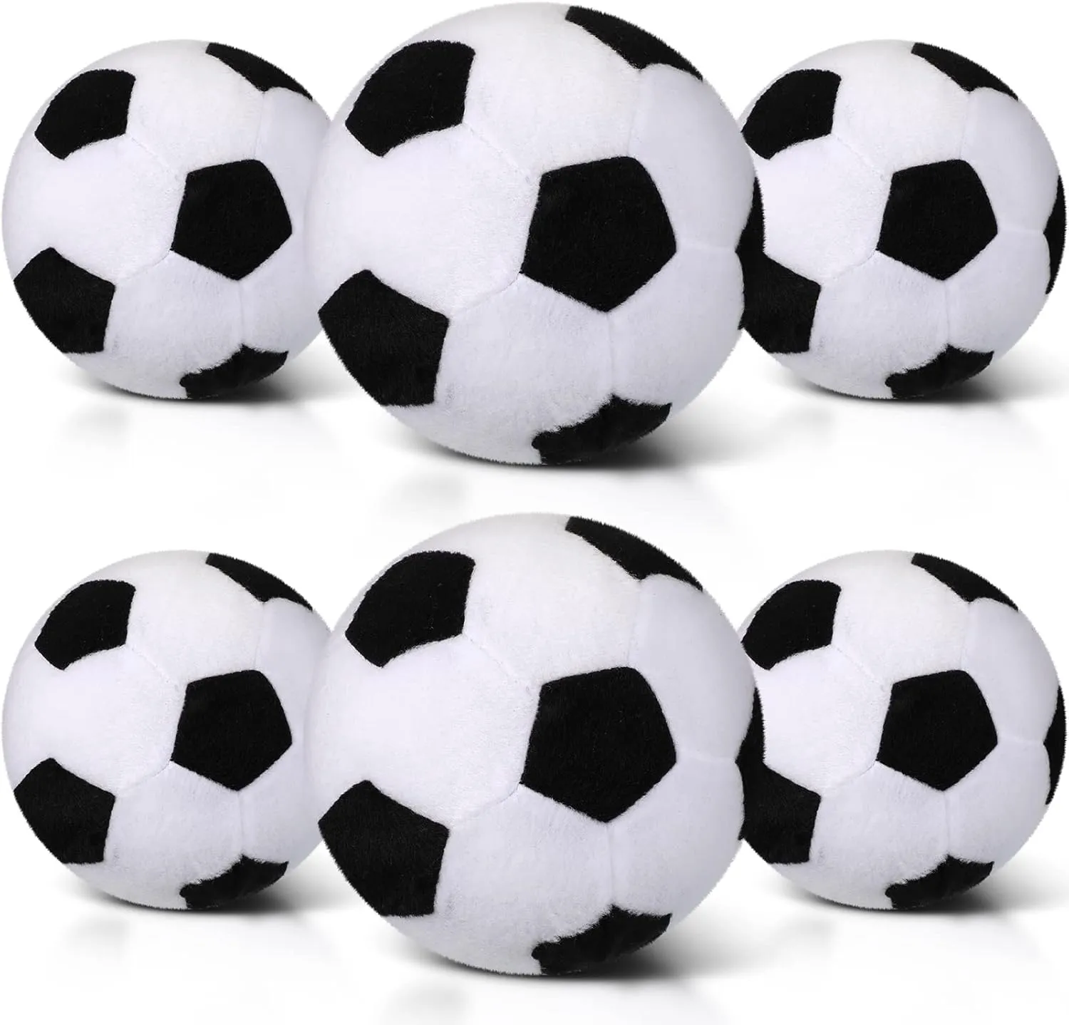 Chivao 6 Pieces Plush Soccer for Kids Soft Ball Baby Small Stuffed Fluffy Decor for Nursery Boys Toddler Girls Gift Room Playing Catch, 4.33 Inches