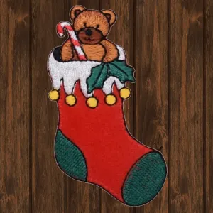 Christmas Stocking Embroidered Patch — Iron On