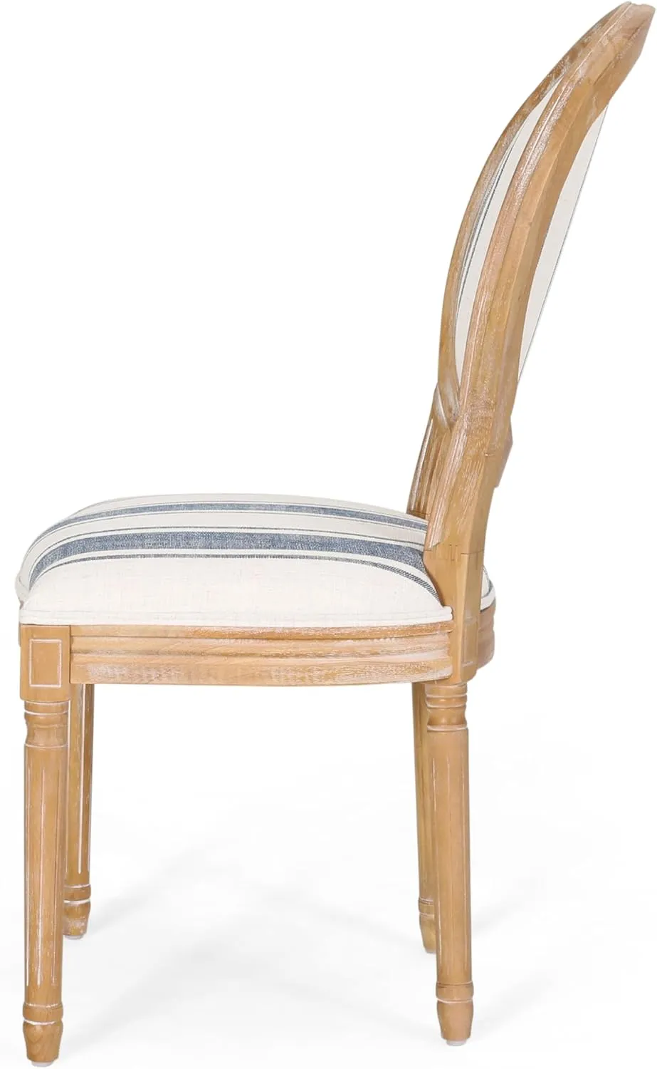 Christopher Knight Home Phinnaeus Dining Chair Set, Set of 2, Rubberwood, Dark Blue Line   Natural