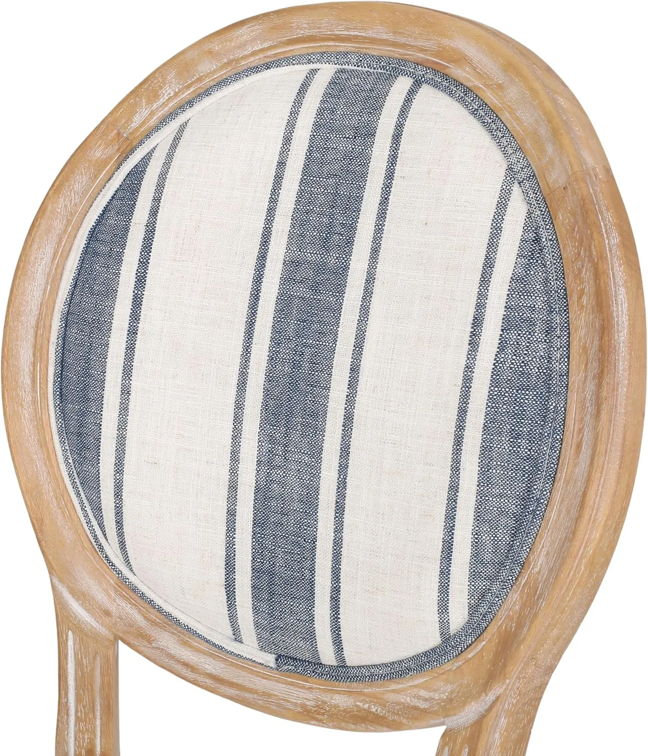Christopher Knight Home Phinnaeus Dining Chair Set, Set of 2, Rubberwood, Dark Blue Line   Natural