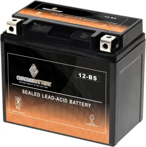 Chrome Battery 12-BS Maintenance-Free 12V 12Ah Battery Replacement for ATV, Motorcycle, Jet Skis, Scooter, UTV, and More - Nut and Bolt (T3) Terminal
