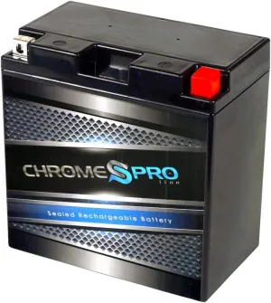 Chrome S Pro YB16CL-BS Maintenance-Free 12V 19Ah Battery Replacement for ATV, Motorcycle, Jet Skis, Scooter, UTV, and More - Nut and Bolt (T3) Terminal