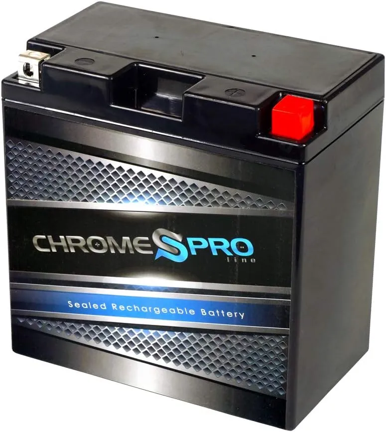 Chrome S Pro YB16CL-BS Maintenance-Free 12V 19Ah Battery Replacement for ATV, Motorcycle, Jet Skis, Scooter, UTV, and More - Nut and Bolt (T3) Terminal
