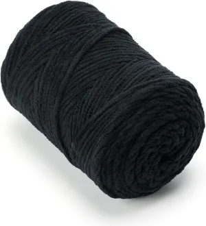 Chunky Chenille Yarn for Knitting/Crochet Baby Blanket Fancy Yarn for Amigurumi #6 Super Bulky Extra Thick Soft Fluffy Big Yarn Hat Scarf Christmas Decor Beginner Friendly,0.66lb,Black