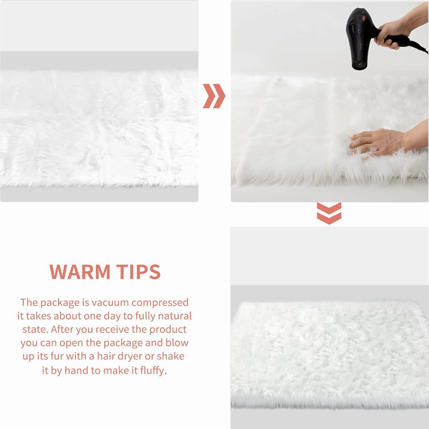Ciicool Faux Sheepskin Rugs Soft Faux Fur Rug White Fluffy Chair Couch Cover Fuzzy Carpet for Bedroom Floor Sofa Living Room 2x3 Feet