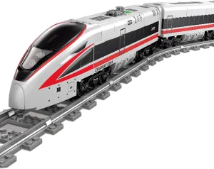 City Train Building Kit, 647PCS City Railway Fuxing Train Bricks Model with Light Creative Gifts Toy for Teens Adults, Grey Red, 15CU817E20L1PT71698OQP6X
