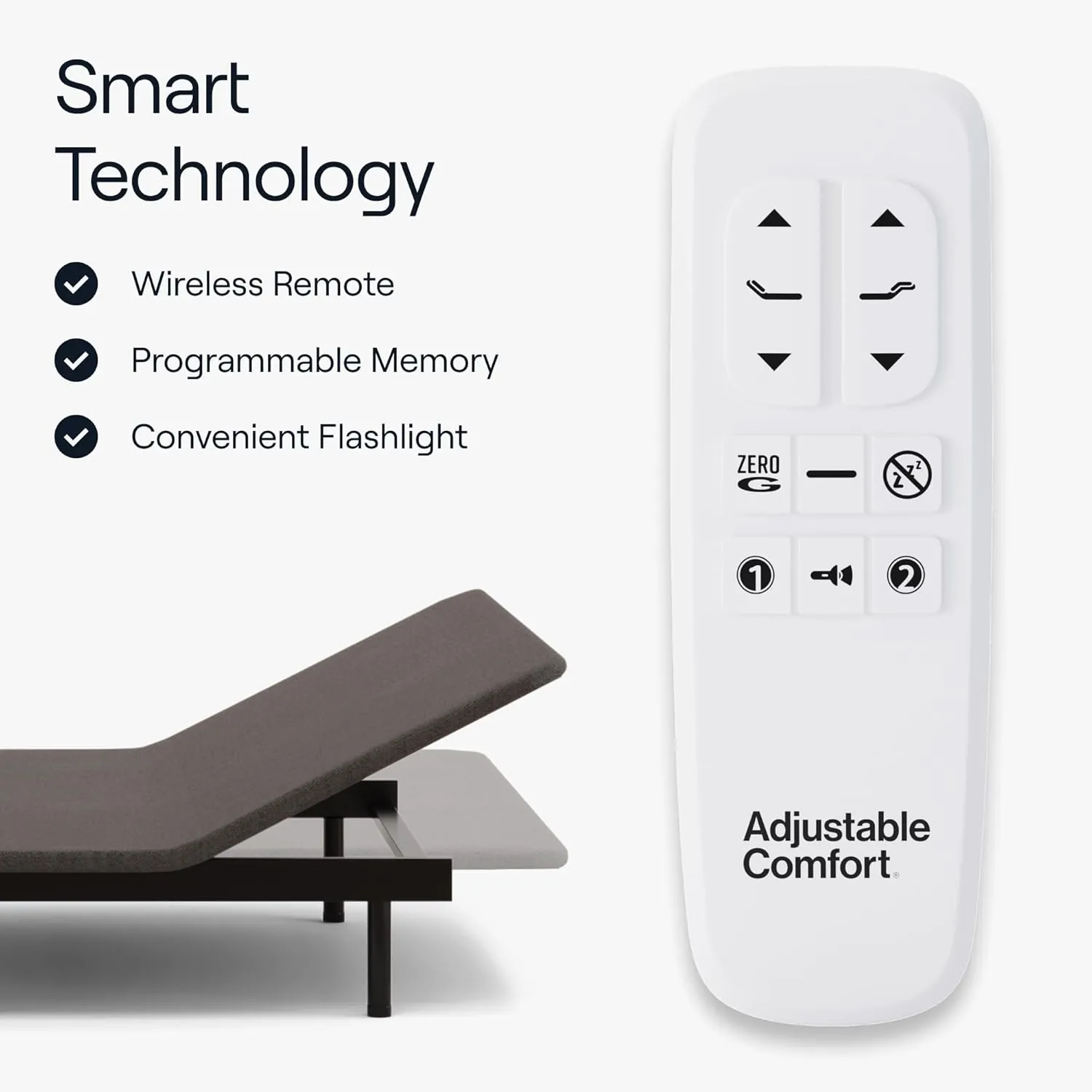 Classic Adjustable Base - Queen - Head & Foot Incline - Wireless Remote with Memory - Easy Set Up - Zero Clearance - Zero Gravity - Durable Frame