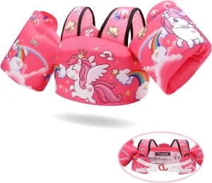 Coast Guard Approved UL Toddler Floaties Kids Swim Vest for 22-66 Pounds Boys-Girls Water Wings Kids Pool Floaties for 2-6 Years Old Child Swim Learning Trainning