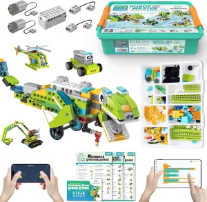 Coding Robot Kit for Kids Ages 6 , 200  in 1 APP Control Dinosaur Robot Toy, Educational Scratch Program Robotic Kit with 47 Video Courses,Birthday Children's Day Gift for Boys Girls(600 Blocks)