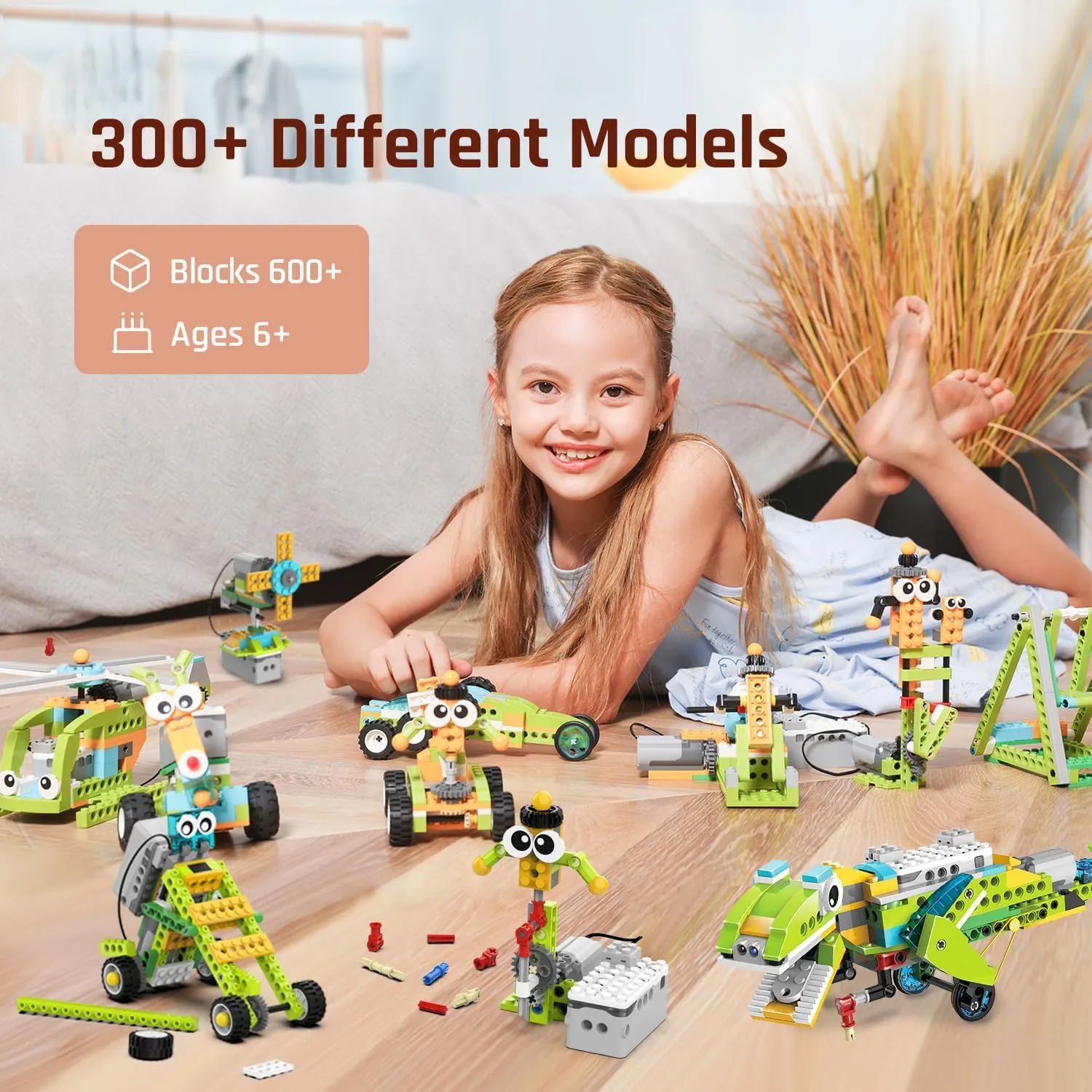 Coding Robot Kit for Kids Ages 6 , 200  in 1 APP Control Dinosaur Robot Toy, Educational Scratch Program Robotic Kit with 47 Video Courses,Birthday Children's Day Gift for Boys Girls(600 Blocks)