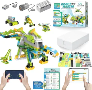 Coding Robot Toy for Kids 6 , 100  in 1 APP Control Robots Building Toys, Programmable Scratch Coding Kit with 23 Video Courses,Birthday Children's Day Gift for Kids (370 Blocks)