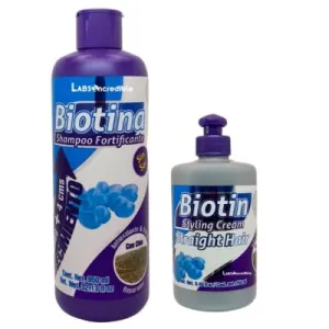 COMBO Shampoo Biotin with Chia and Styling Cream - Fortifying, Antioxidant, and Repairing Hair Care Set for Straight Hair
