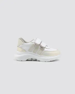 Comfy Gold & White Sneakers – Girls