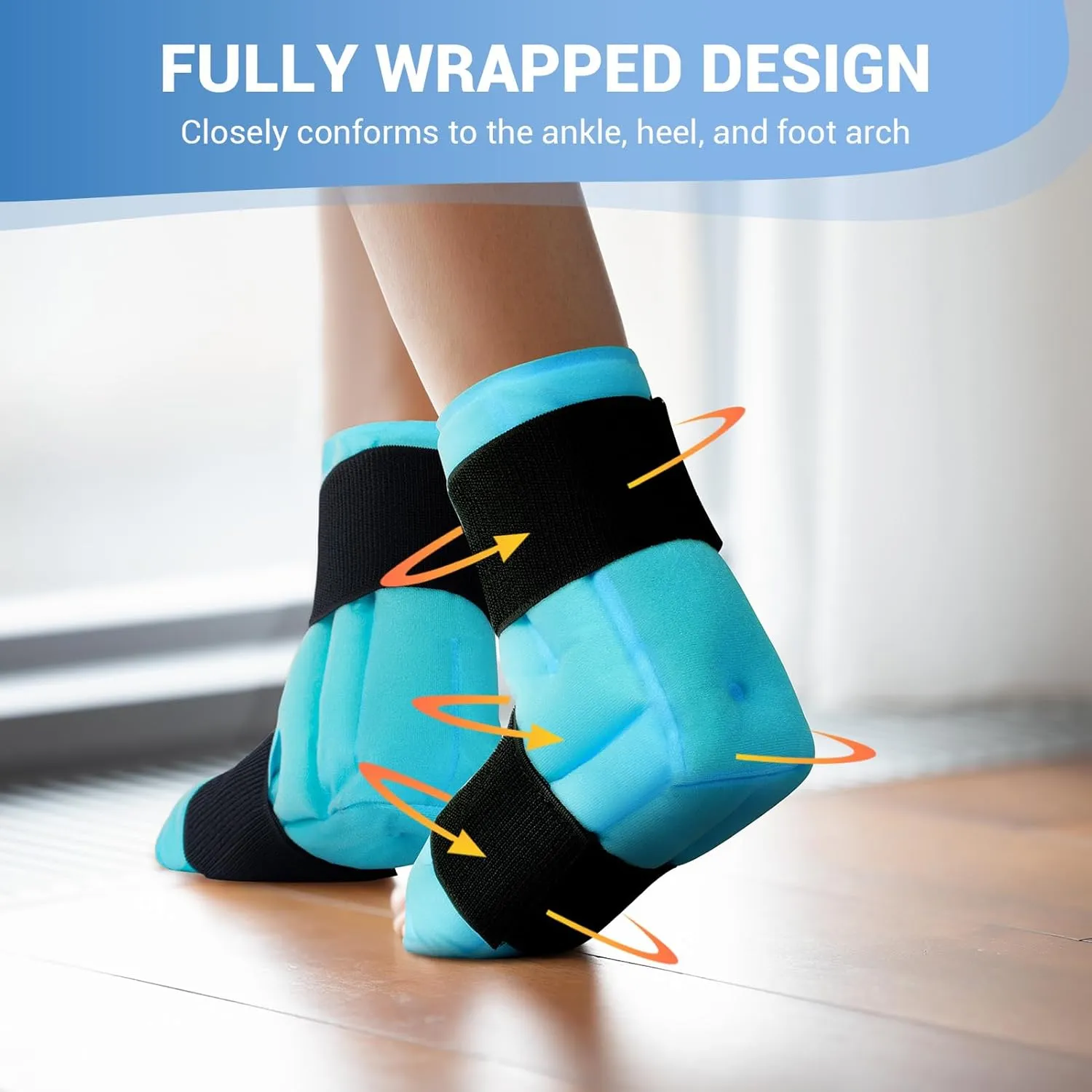 Comfytemp Large Ankle & Foot Ice Pack Wrap for Plantar Fasciitis Relief, FSA HSA Approved, Brace for Sprained Ankle, Heel Spur, Swelling, Achilles Tendonitis, Pain, Hot & Cold Therapy, 2 Packs