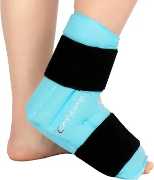 Comfytemp Large Ankle & Foot Ice Pack Wrap for Plantar Fasciitis Relief, FSA/HSA Eligible, Brace for Sprained Ankle, Heel Spur, Swelling, Achilles Tendonitis, Pain, Hot & Cold Therapy, 1 Pack