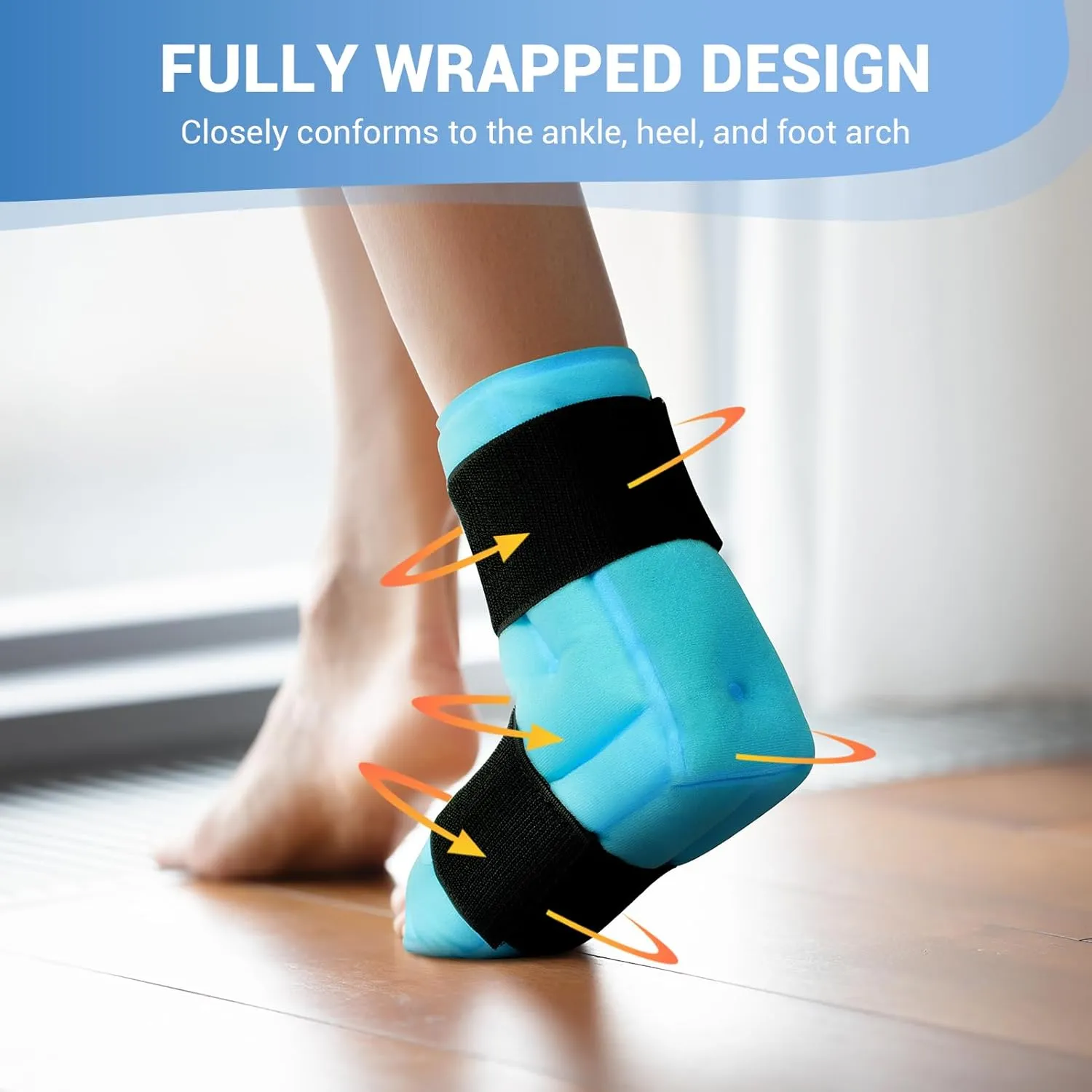 Comfytemp Large Ankle & Foot Ice Pack Wrap for Plantar Fasciitis Relief, FSA/HSA Eligible, Brace for Sprained Ankle, Heel Spur, Swelling, Achilles Tendonitis, Pain, Hot & Cold Therapy, 1 Pack